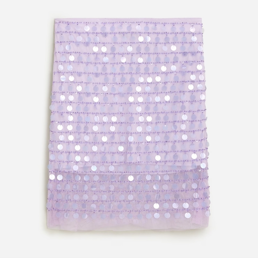 J. Crew Lavender Sequin Layered Skirt